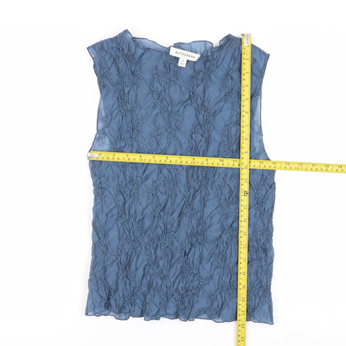 Marks and Spencer Autograph Women Blue Sleeveless Textured Blouse Size 12