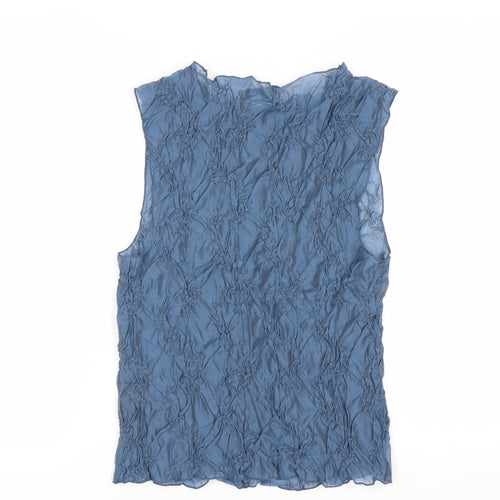 Marks and Spencer Autograph Women Blue Sleeveless Textured Blouse Size 12