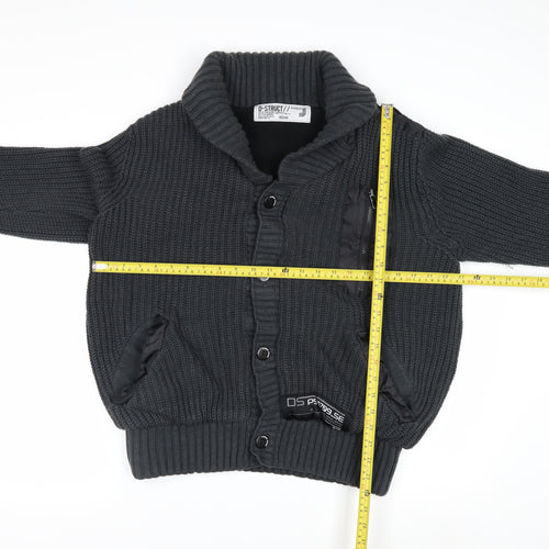 D-Struct Mens Grey Chunky Knit Cardigan Medium Casual Winter