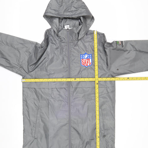 Team 365 Men's Grey Hooded Windbreaker Jacket Size S