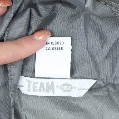 Team 365 Men's Grey Hooded Windbreaker Jacket Size S