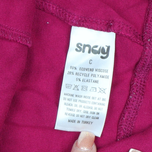 Sney Women’s Pink High Rise Ankle Leggings Size C Viscose Blend