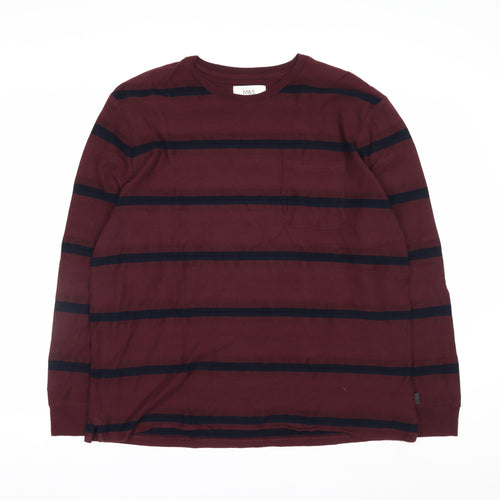 Marks and Spencer Men's Red Striped Pullover Sweatshirt XL