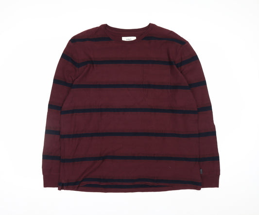 Marks and Spencer Men's Red Striped Pullover Sweatshirt XL