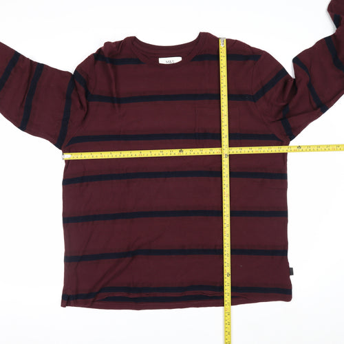 Marks and Spencer Men's Red Striped Pullover Sweatshirt XL