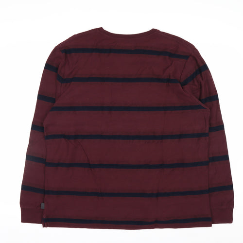 Marks and Spencer Men's Red Striped Pullover Sweatshirt XL