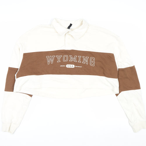 H&M Divided Women's Beige Brown Pullover Collared Sweatshirt XL