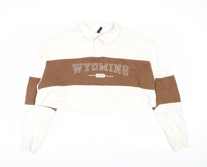 H&M Divided Women's Beige Brown Pullover Collared Sweatshirt XL