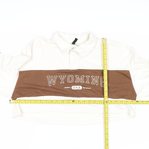 H&M Divided Women's Beige Brown Pullover Collared Sweatshirt XL