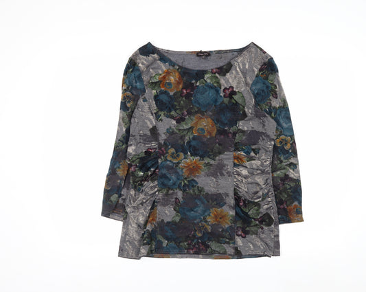 Phase Eight Women’s Multicoloured Floral Tunic Top Size 14 3/4 Sleeve