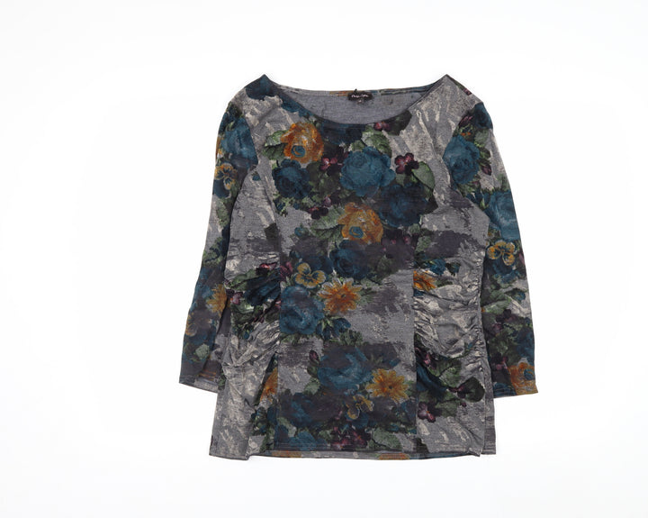Phase Eight Women’s Multicoloured Floral Tunic Top Size 14 3/4 Sleeve