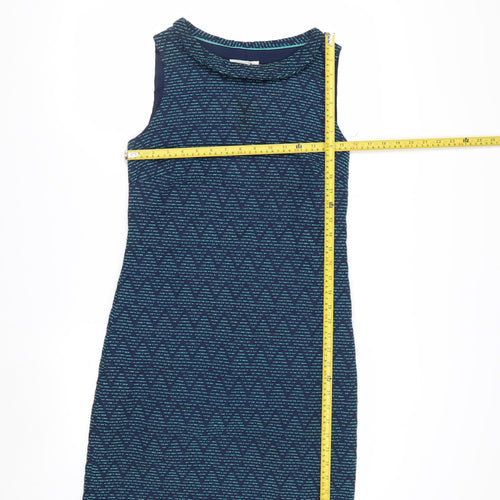 White Stuff Women's Blue Geometric Shift Dress Size 8