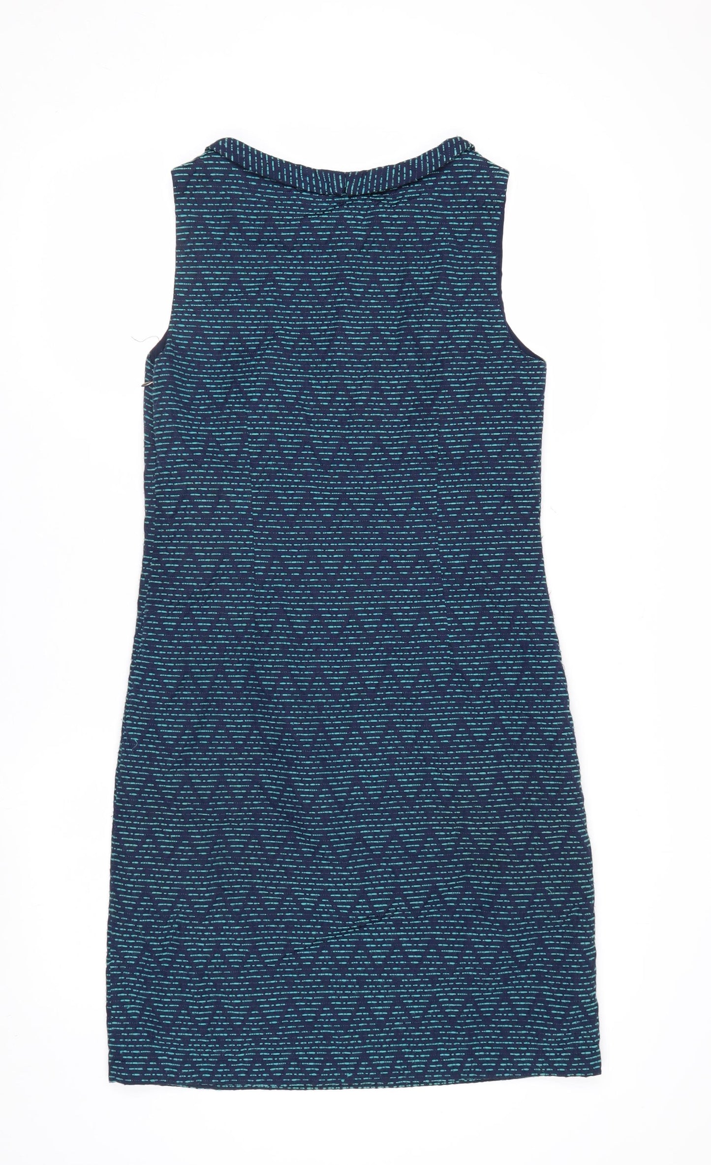 White Stuff Women's Blue Geometric Shift Dress Size 8