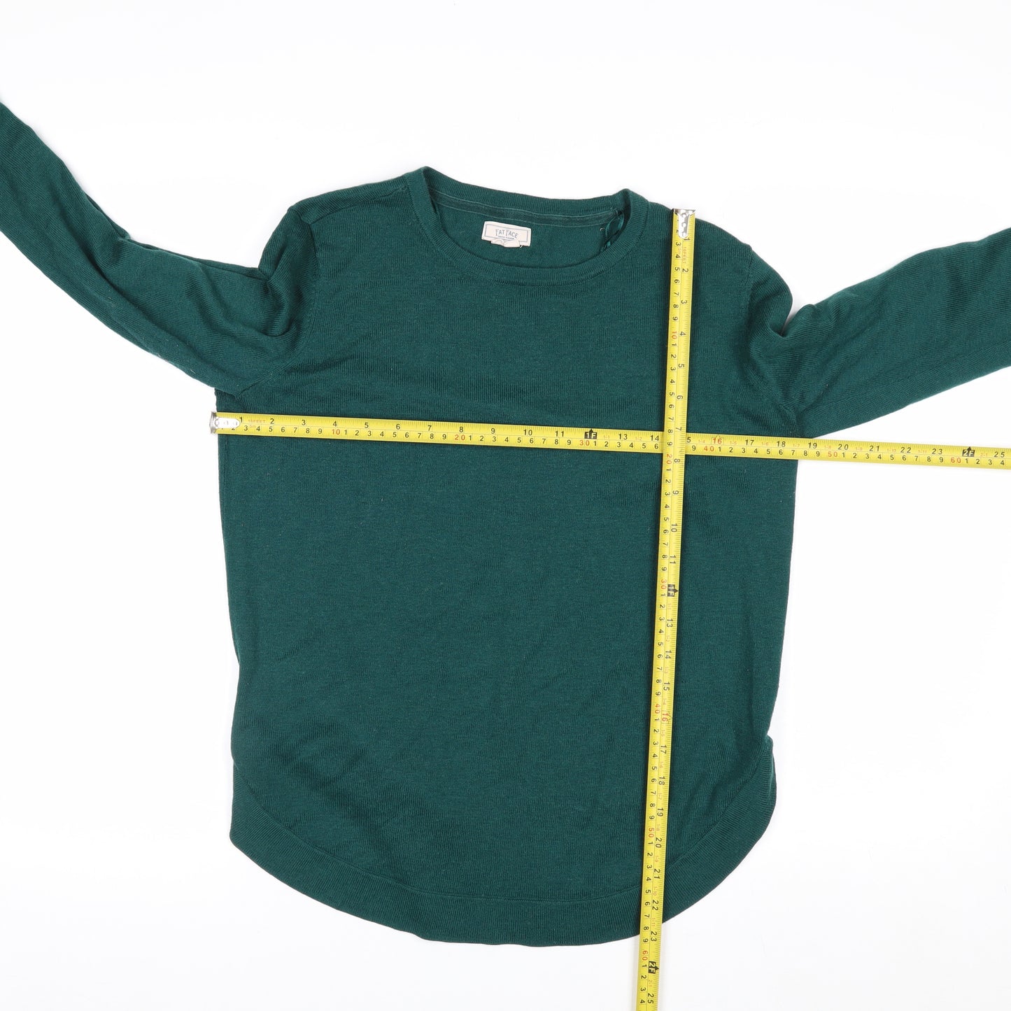 Fat Face Women’s Green Wool Blend Crew Neck Long Sleeve Jumper Size 10