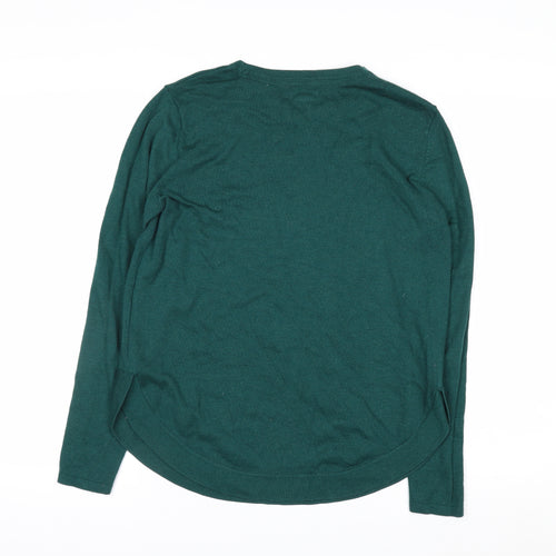 Fat Face Women’s Green Wool Blend Crew Neck Long Sleeve Jumper Size 10