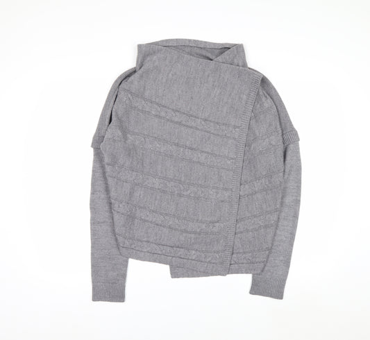Marks and Spencer Per Una Women's Grey Size 8 Roll Neck Jumper
