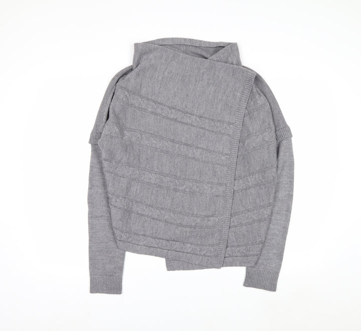 Marks and Spencer Per Una Women's Grey Size 8 Roll Neck Jumper
