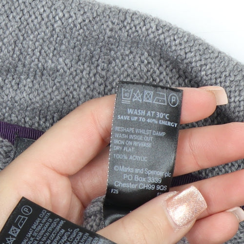 Marks and Spencer Per Una Women's Grey Size 8 Roll Neck Jumper