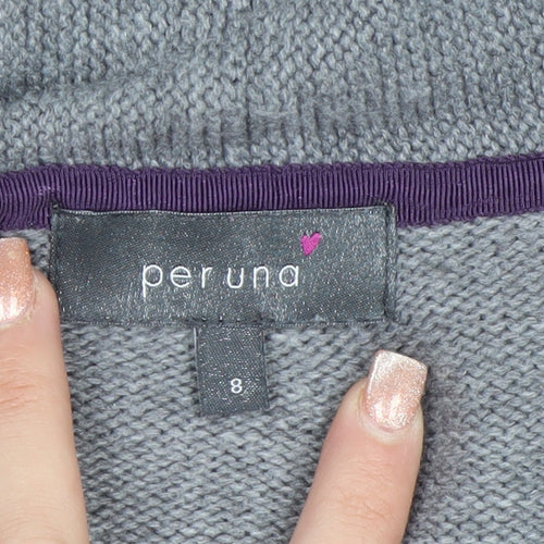 Marks and Spencer Per Una Women's Grey Size 8 Roll Neck Jumper