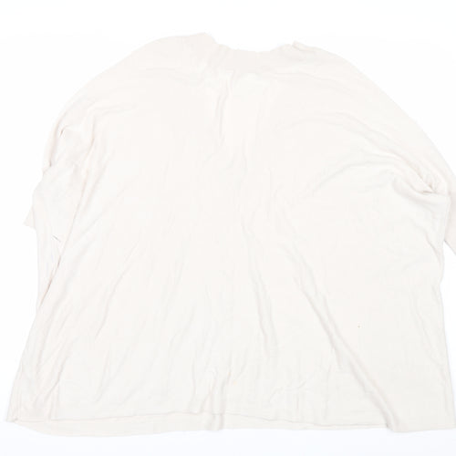 The White Company Women's Ivory V-Neck Relaxed Knit Jumper XS