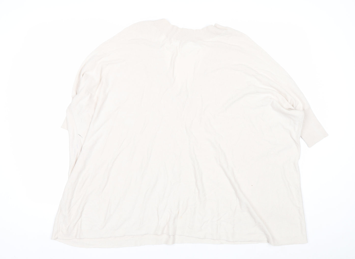 The White Company Women's Ivory V-Neck Relaxed Knit Jumper XS