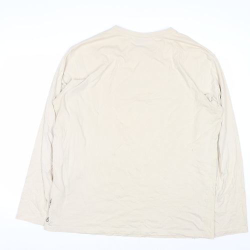 Animal Men’s Beige XL Long Sleeve Cotton Graphic T-Shirt