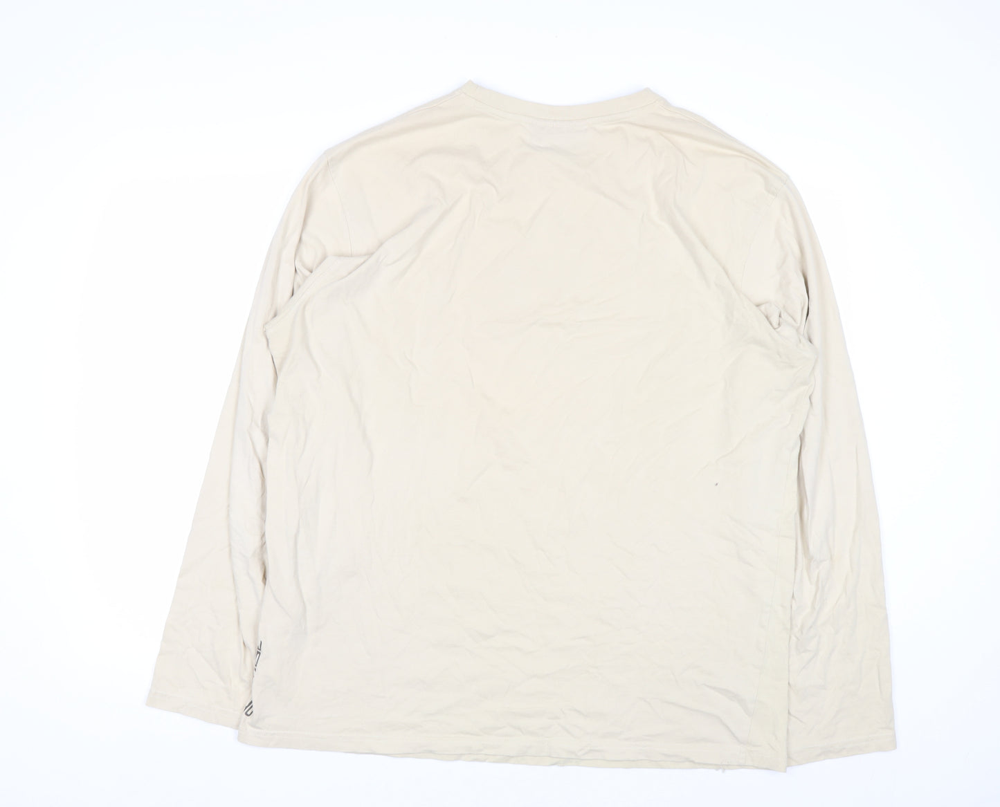 Animal Men’s Beige XL Long Sleeve Cotton Graphic T-Shirt