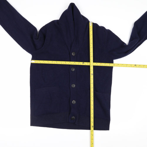 Sunspel Men's Blue Wool Shawl Collar Cardigan M