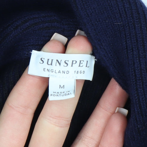 Sunspel Men's Blue Wool Shawl Collar Cardigan M