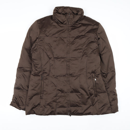 a.n.a Womens Brown Puffer Jacket Size M Quilted Down Winter Coat
