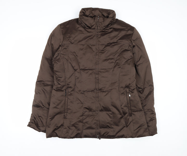 a.n.a Womens Brown Puffer Jacket Size M Quilted Down Winter Coat