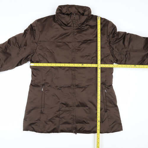 a.n.a Womens Brown Puffer Jacket Size M Quilted Down Winter Coat