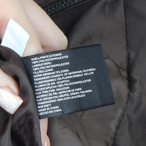 a.n.a Womens Brown Puffer Jacket Size M Quilted Down Winter Coat