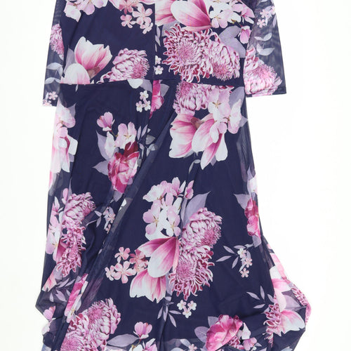 Yours London Womens Blue Floral Wrap Dress Size 20 Midi 3/4 Sleeve