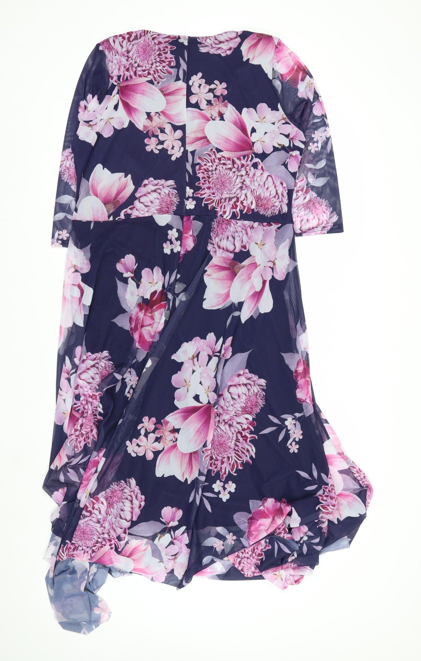 Yours London Womens Blue Floral Wrap Dress Size 20 Midi 3/4 Sleeve