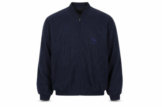 Front view of ALLYER Men's Blue 2XL Polyester Bomber Jacket