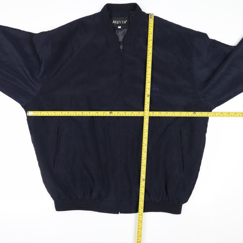 ALLYER Men's Blue 2XL Polyester Bomber Jacket
