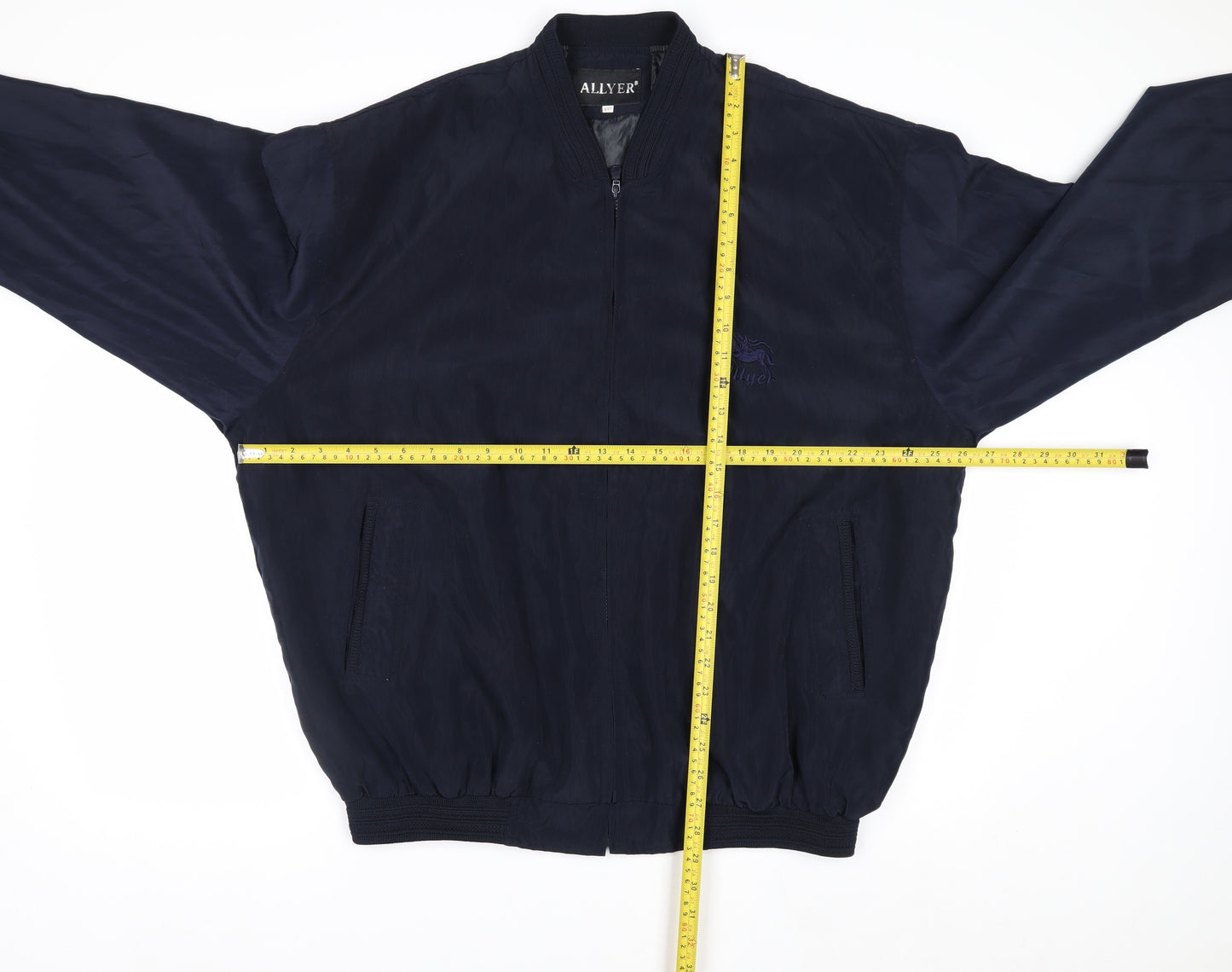 ALLYER Men's Blue 2XL Polyester Bomber Jacket
