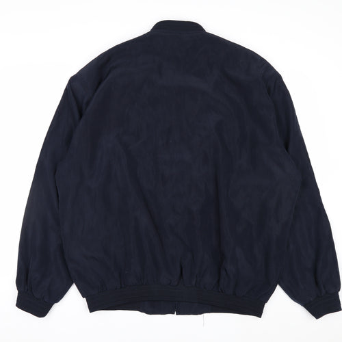 ALLYER Men's Blue 2XL Polyester Bomber Jacket