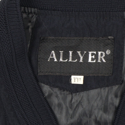 ALLYER Men's Blue 2XL Polyester Bomber Jacket
