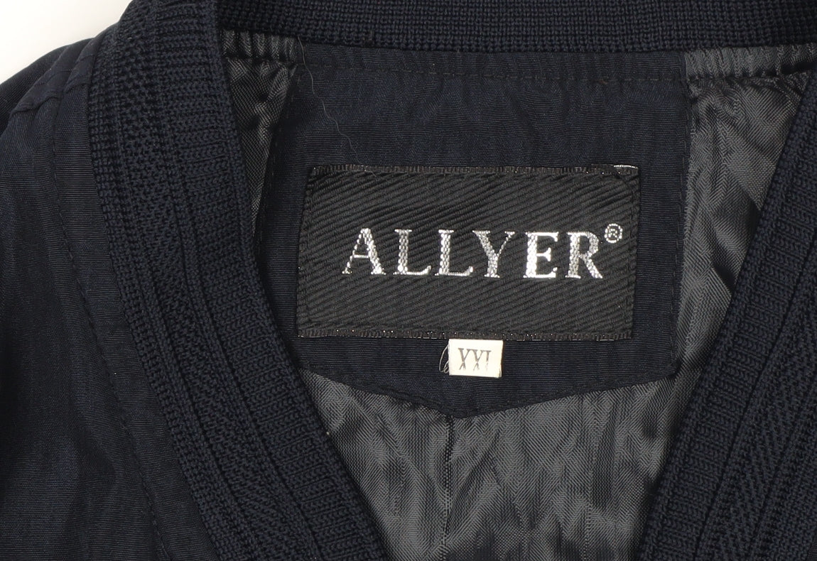ALLYER Men's Blue 2XL Polyester Bomber Jacket