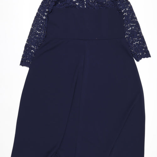 Yours London Women's Blue Lace Fit & Flare Dress Size 18