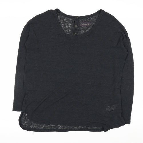 Next Women Black Size 16 Henley Knit Jumper Premium Collection
