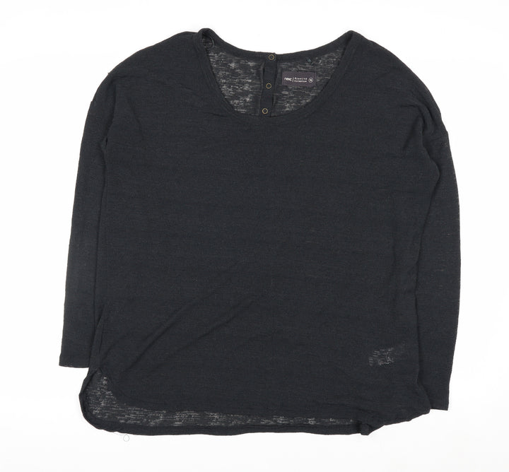 Next Women Black Size 16 Henley Knit Jumper Premium Collection
