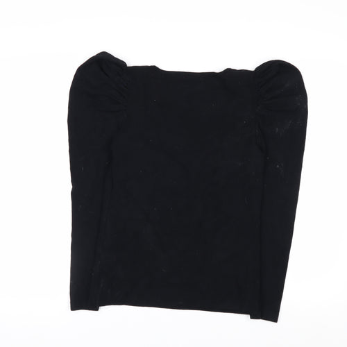 Judi Love by Very Womens Black V-Neck Puff Sleeve Knit Jumper Size 14