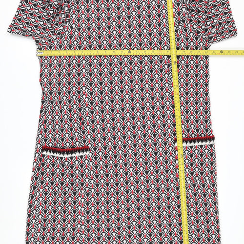 Wallis Women Multicoloured Geometric Shift Dress Size 20 Short Sleeve