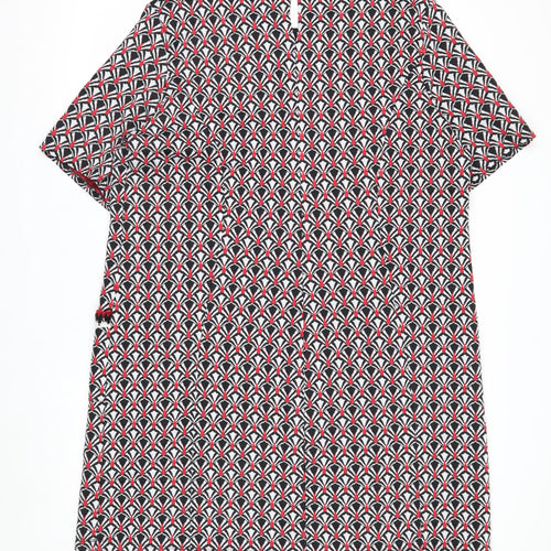 Wallis Women Multicoloured Geometric Shift Dress Size 20 Short Sleeve