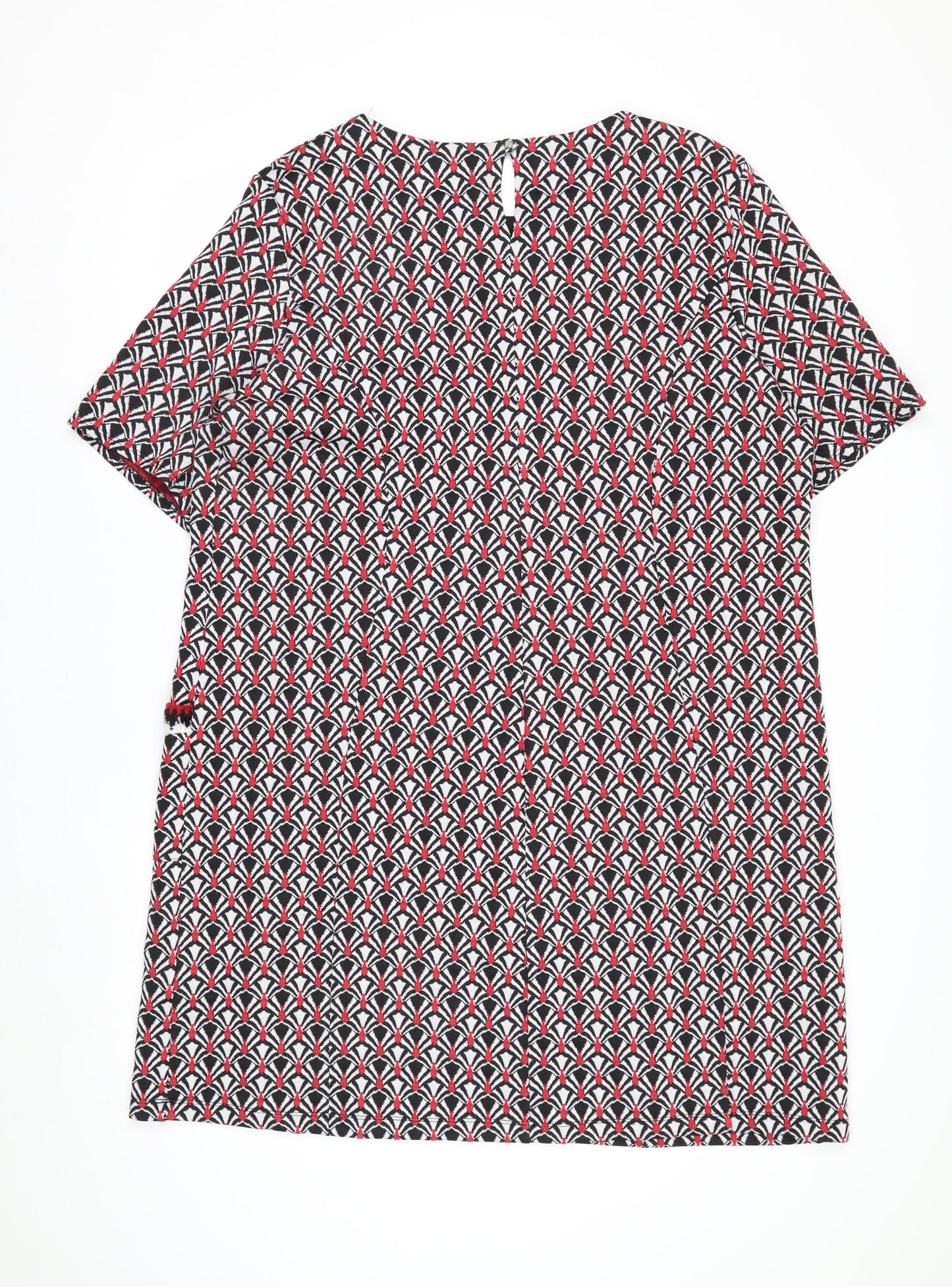 Wallis Women Multicoloured Geometric Shift Dress Size 20 Short Sleeve