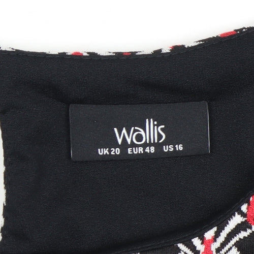 Wallis Women Multicoloured Geometric Shift Dress Size 20 Short Sleeve