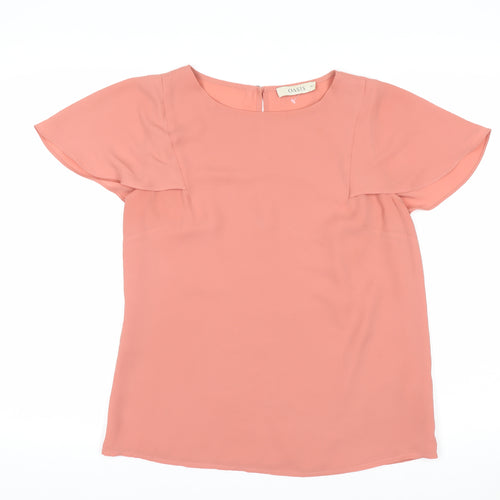 Oasis Women’s Pink Chiffon Short Sleeve Blouse UK 10